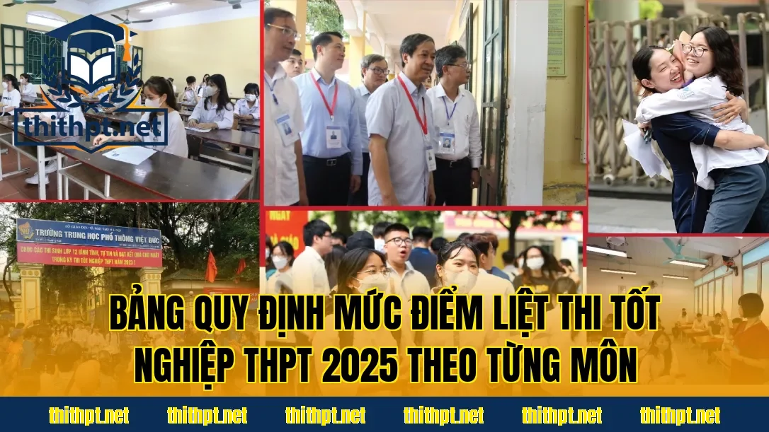 Bảng quy định mức điểm liệt thi tốt nghiệp THPT 2025 theo từng môn