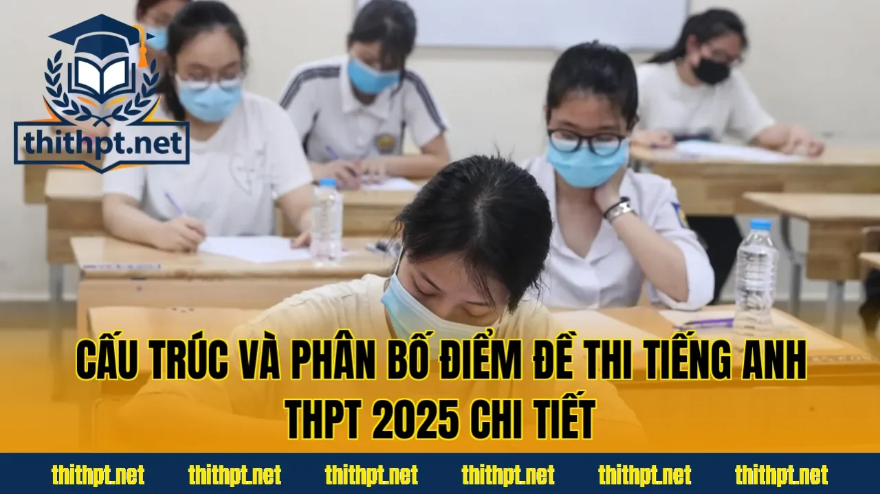 Cấu trúc và phân bố điểm đề thi tiếng Anh THPT 2025 chi tiết