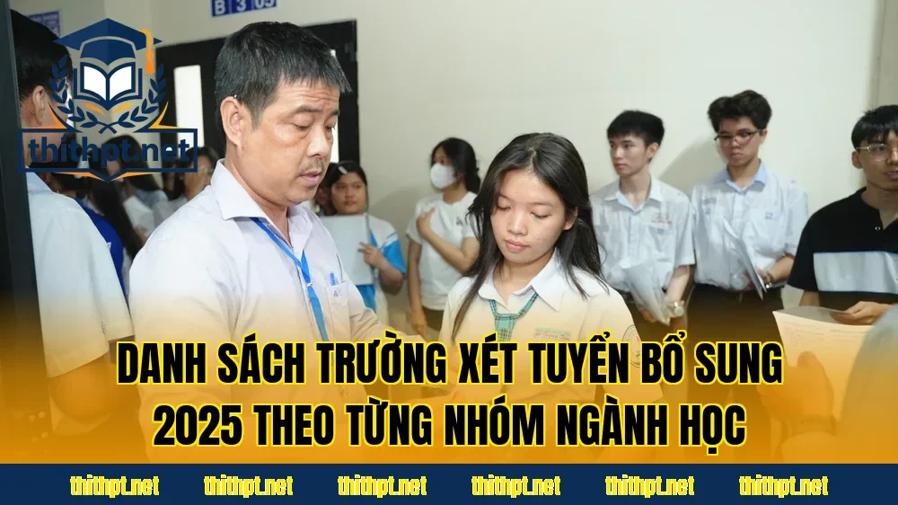 Danh sách trường xét tuyển bổ sung 2025 theo từng nhóm ngành học
