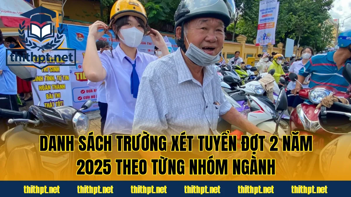 Danh sách trường xét tuyển đợt 2 năm 2025 theo từng nhóm ngành