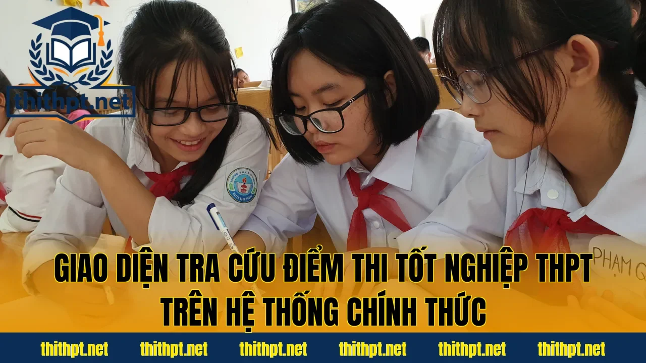 Giao diện tra cứu điểm thi tốt nghiệp THPT trên hệ thống chính thức