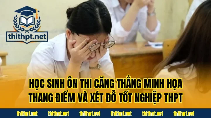 Học sinh ôn thi căng thẳng minh họa thang điểm và xét đỗ tốt nghiệp THPT